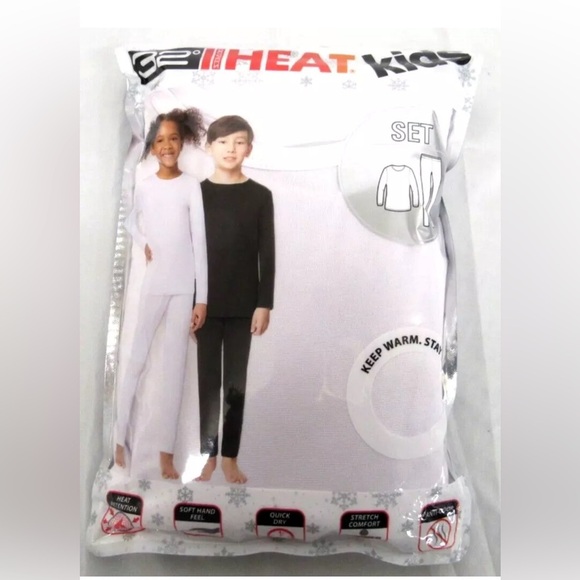 32degrees kids heat Long Sleeve Crew Neck Legging Set Large 12/14 White - Picture 2 of 11